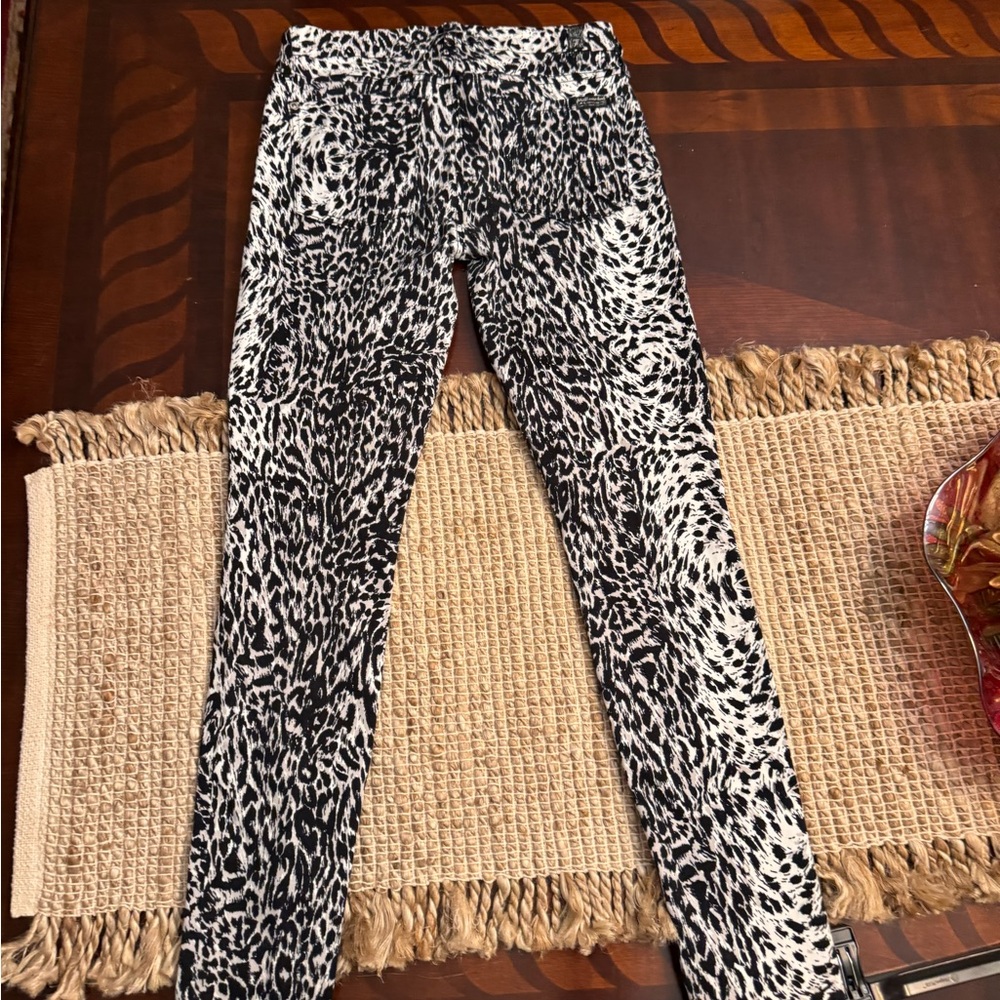 7 ForAll Mankind Leopard Print Skinny Jeans Pants Size 28-runs small for size 27